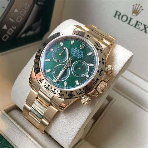 rolex daytona 40mm 18kt yellow gold green dial|daytona Rolex cost.